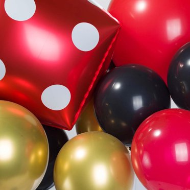 157pcs Red Black And Gold Balloons Arch Garland Kit, Casino Theme Party Decorations With Starburst Dice Crown Balloons For Birthday Party - Israel