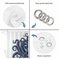 thumbnail image 4 of Navy Blue Octopus Shower Curtain, Waterproof Shower Curtains for Bathroom, Coastal Ocean Animals Nautical Washable Fabric Bathtub Curtain Set Bath Decor with 12 Hooks Standard 72"x72", 4 of 8