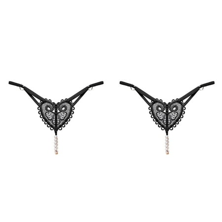 Wijhcboe 2 Pack Women Womens Lingerie Sexy Stockings Thong Sexy Panties Thong Sexy Valentines Day Lingerie Lace Pants Ladies Briefs Rhinestone Body Stockings for Women Underwear Night Bra Bust up Li