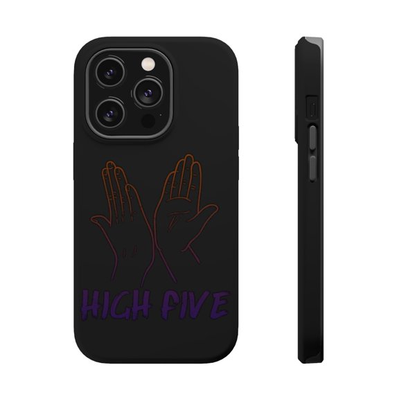 DistinctInk Tough Case for Apple iPhone 15 PRO (6.1" Screen), Compatible with MagSafe Charging - High Five