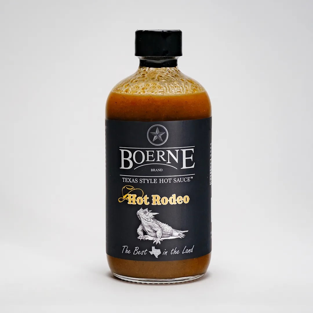 (4 pack) Boerne Habanera Rodeo Texas Style Hot Sauce Glass Bottle, 8oz