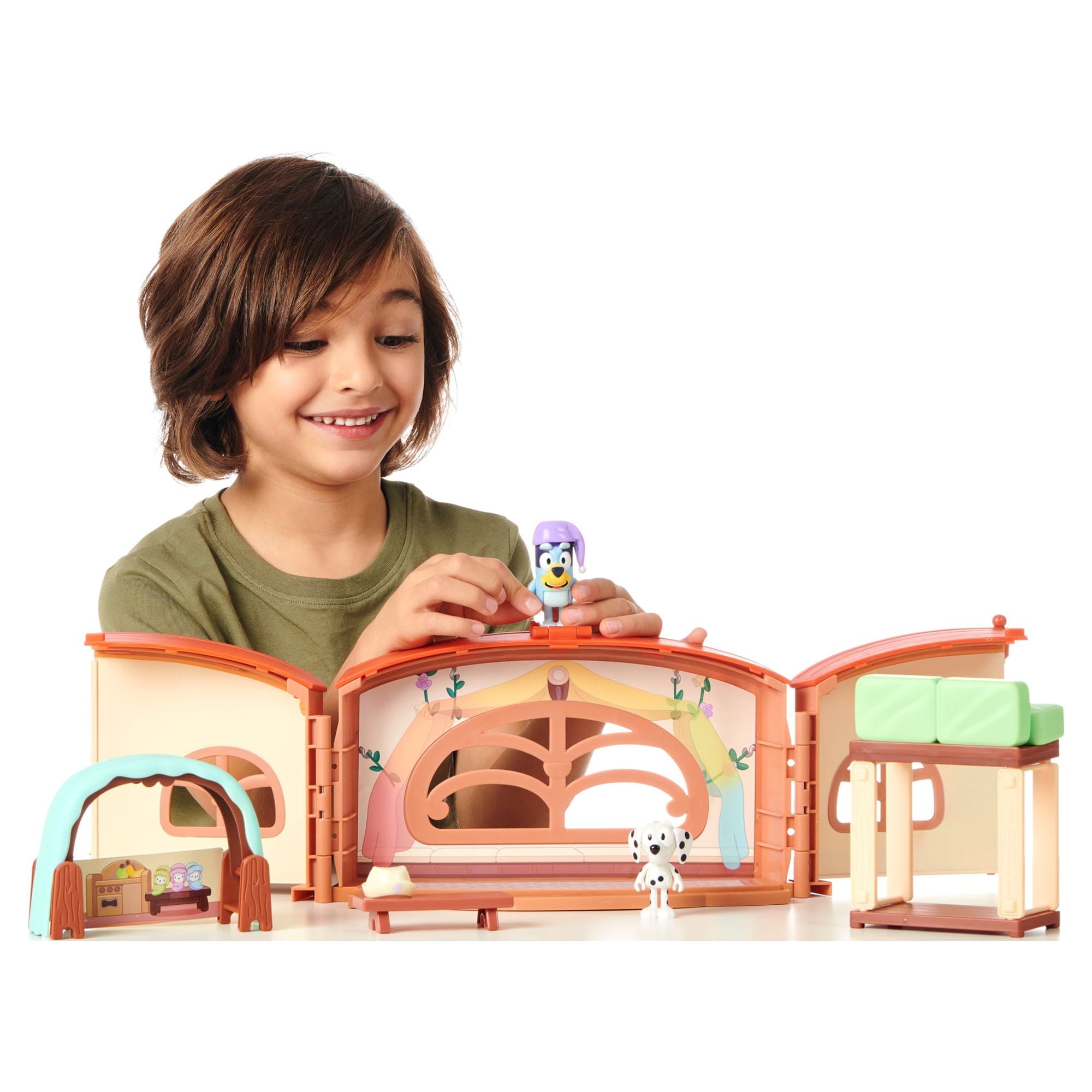 Bluey, School Friends Calypso's School, Chloe and Bluey 3 inch Figures & Playset, Preschool, Ages 3+