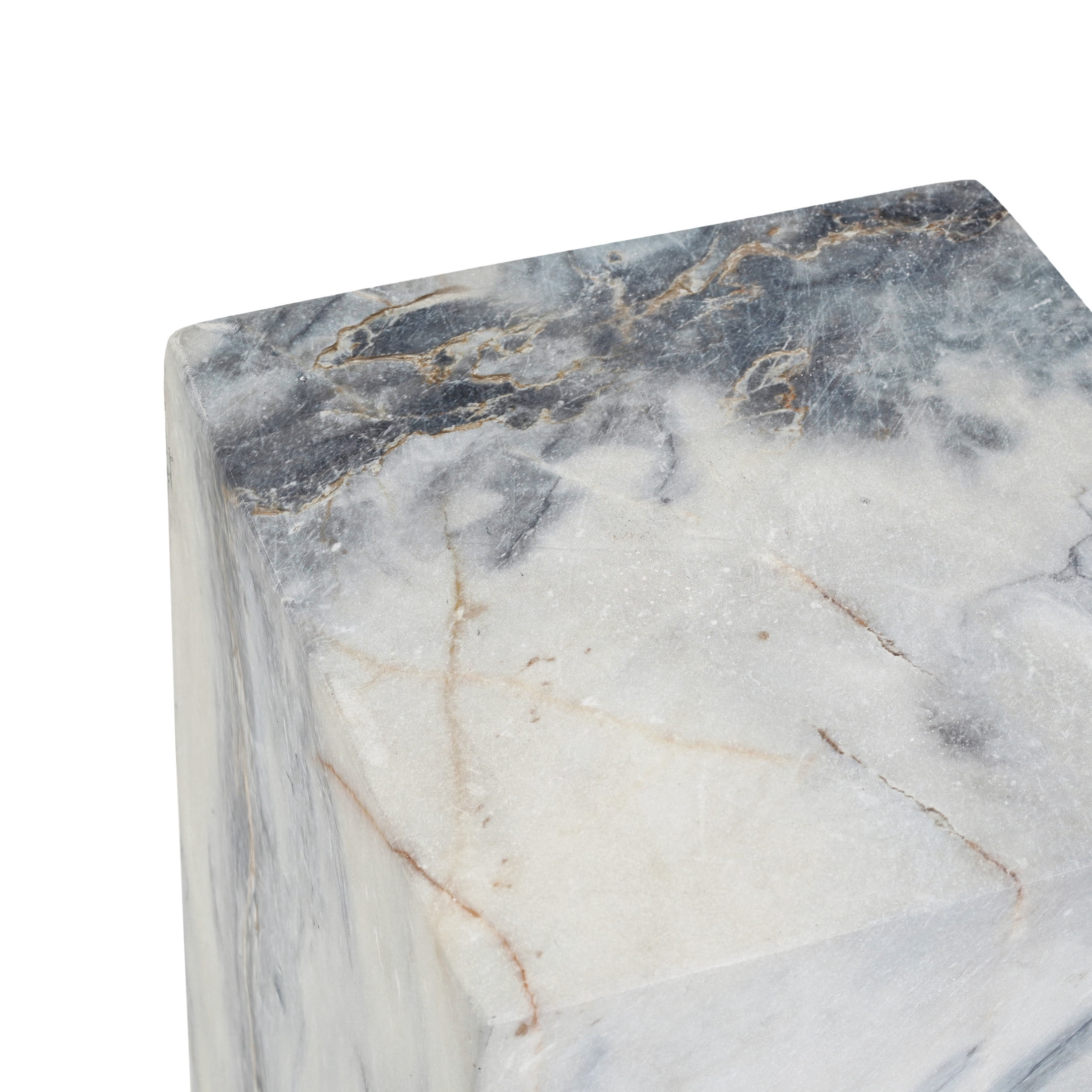 Christopher Knight Home 25.2"H Indoor Outdoor Handcrafted Modern Pedestal Plant Stand, Marble Effect