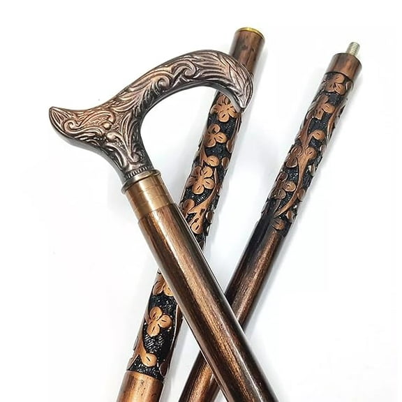 Foldable Wooden Walking Stick - Fancy Cane for Men Women