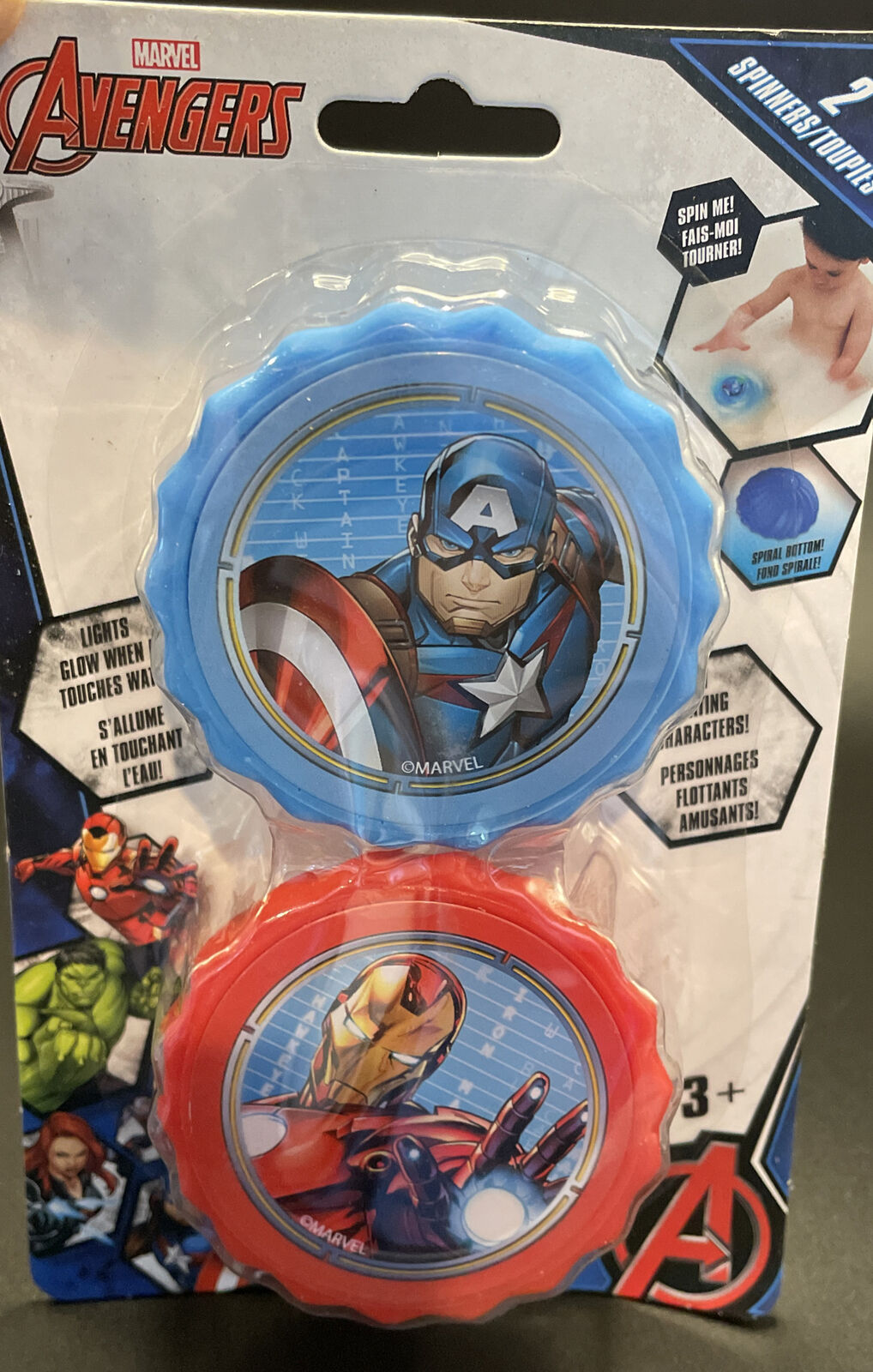 Glowing Bath Spinner 2pc Avengers