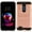 Rose Gold, variant on LG K30 / X410 / K10 2018 / MS425 [Brushed Metal Texture] Slim Fit Hybrid Armor [Shockproof] Lightweight TPU 2-Piece Cover Black