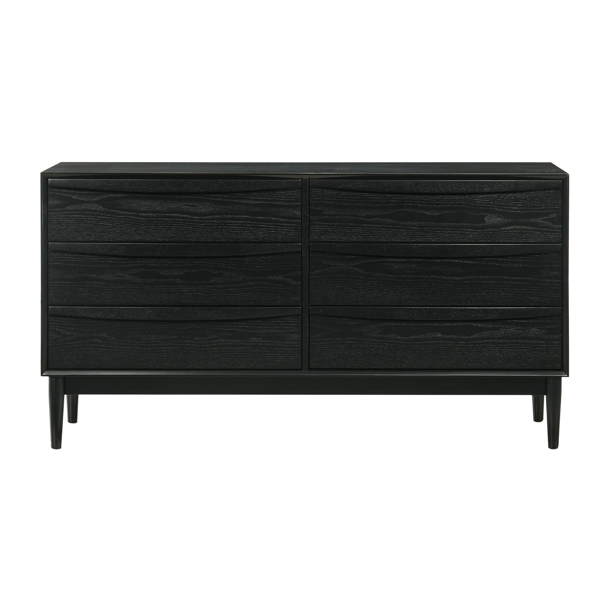 Artemio King 4 Piece Wood Bedroom Set in Black Finish