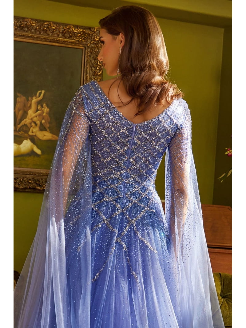 lavender blue dress Lavender Blue Off-Shoulder Princess Ball Gown with Floral Appliqu