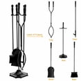 thumbnail image 3 of Costway Ensemble de Cheminée à Outils 5 Pcs 31 Pouces Ensemble d'Outils de Feu Base Piédestal Noir, 3 of 10