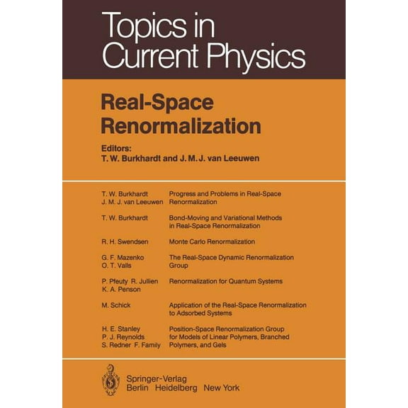 Topics in Current Physics Real-Space Renormalization, Book 30, (Paperback)