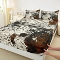 thumbnail image 3 of Manfei Animal Cattle 3pcs Twin Sheet Sets,Cow Print Twin Fitted Sheet,Western Theme Breathable Flat Sheet,Breathable Wildlife Bedroom Decoration, 3 of 7