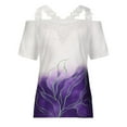 thumbnail image 4 of Dyegold Womens Blouses and Tops Dressy Cold Shoulder Lace Trim Tops for Women Summer Casual T Shirts Short Sleeve Blouses Flowy Tunics Tees, 4 of 4