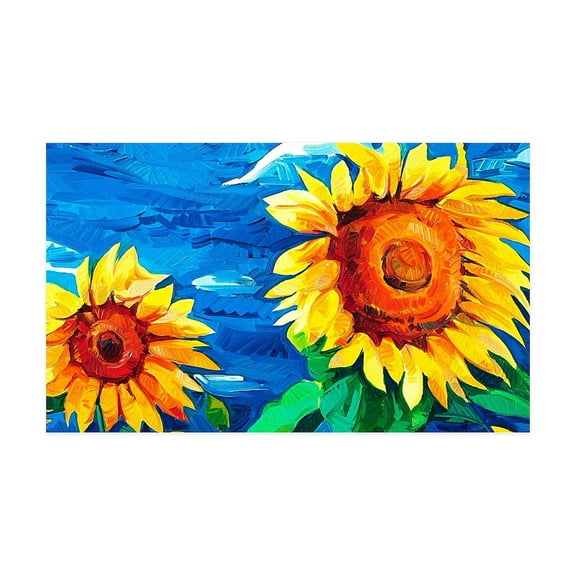CafePress - Sunflowers Painting Wall Decal - 35x21 Wall Decal
