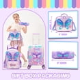 thumbnail image 4 of Kids Hardshell Luggage Sets with Wheels  Carry on Suitcases for Girls with Travel Pillow Airline Approved 16 Inch, 4 of 7