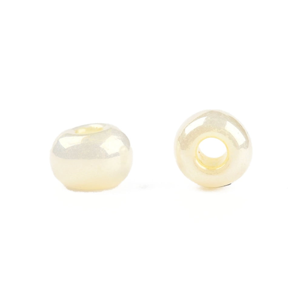 Glass Seed Beads Ceylon Round Lemon Chiffon 6/0 4mm Hole: 1.5mm about 4500pcs/pound DIY