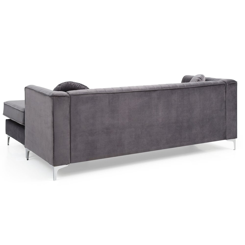 Glory Furniture Delray Sofa Chaise in Gray Color