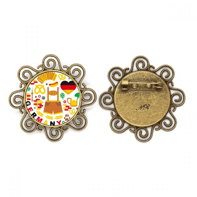 Cultura costumbres histórica bandera de Alemania Broche de flores, regalo de joyería para mujeres y niñas Unbranded M