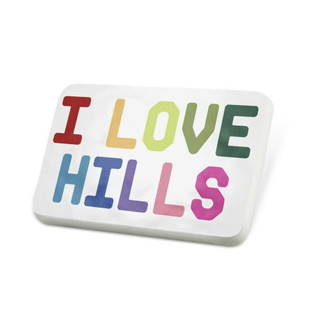 Porcelein Pin I Love Hills,Colorful Lapel Badge – NEONBLOND
