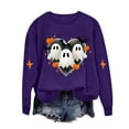 thumbnail image 3 of Womens Halloween Sweatshirts Casual Long Sleeve Halloween Ghost Graphic Printing Round Neck Pullover Sweatshirt Fall Winter Relaxed Fit Sweater Ladies Halloween Costume, 3 of 4