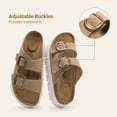 thumbnail image 4 of DREAM PAIRS Women's Platform Sandals Wedge Chunky Heel Slip-on Comfort Slides with Arch Support Cork Footbed Adjustable Buckle Summer Slide Sandals, 4 of 8