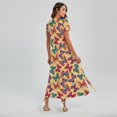 thumbnail image 2 of Gifts For Butterflies Lovers. Retro Colorful Butterfly Pattern Printed Short Sleeve Maxi Dress, Butterfly Fashion Summer Maxi Dress For Women, 2 of 4