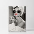 thumbnail image 2 of Smile Art Design Audrey Hepburn Wall Art Red Lips Canvas Print Lipstick Makeup Iconic Pop Art Pretty Beauty Black and White Wall Art Living Room Bedroom Wall Decor Vintage Ready to Hang - 40x30, 2 of 4