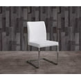 thumbnail image 3 of Contemporary White Faux Leather Chrome Dining Chair, 3 of 3