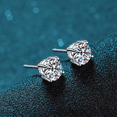 thumbnail image 4 of Pendientes de plata de ley s925 Pendientes de cuatro garras para mujer Pendientes de moissanita de 160 puntas, 4 of 6