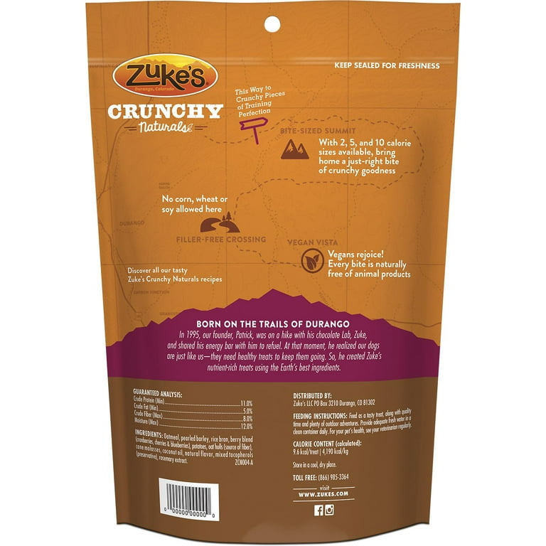 Zukes Crunchy Naturals Baked with Berries 10s Dog Treats Zukes Crunchy Naturals Baked with Berries 10s Dog Treats