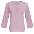 thumbnail image 5 of Cyber&Monday Deals Usmixi Clearance Sale Womens Tops Womens Casual Pullover Winter Breathable Cotton Linen Plus Size Loose Pullover Tops Fall Trendy Solid V-Neck Long Sleeve Blouses Shirts, 5 of 5