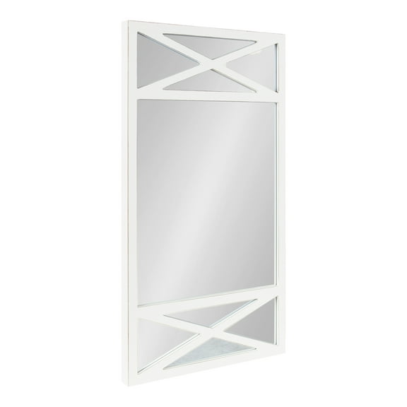 Kate and Laurel Thacker Farmhouse Mirror, 22 x 40, White, Decorative Vintage Inspired Wall Mirror with Unique Panel Overlay and Coastal Farmhouse Finish
