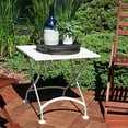 thumbnail image 3 of Sunnydaze European Chestnut Wood Folding Square Side Table - Small Indoor/Outdoor Table - Ideal for Patio, Balcony or Living Spaces - 20-Inch Square - White, 3 of 9
