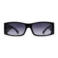 thumbnail image 1 of Womens Mod Square Rectangle Thick Temple Fashion Sunglasses Black Smoke, 1 of 5