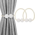 thumbnail image 1 of LAICAIW 2 Pack Magnetic Curtain Tiebacks, Decorative Curtain Holdbacks for Window Décor (Beige), 1 of 6