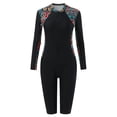 thumbnail image 1 of Clearance! Prolriy Rash Guard for Women Swimsuit Boyshort Long Sleeve Rashguard Contrast Line Snorkel Surf Suit Sport Bathing Suit Womens Swimsuits Black S, 1 of 8