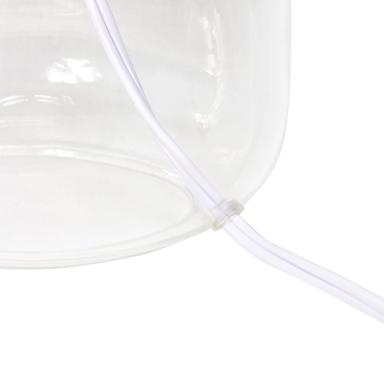 Simple Designs  Glass Table Lamp with Fabric Shade, Clear with Gray Shade