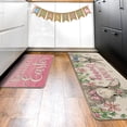 thumbnail image 6 of Happy Easter Hunny Bunny Kitchen Rugs Set of 2, Cute Rabbit Flower Pink Kitchen Mats Decor, Seasonal Floor Door Mat Home Decorations -17x29 and 17x47 Inch, 6 of 6