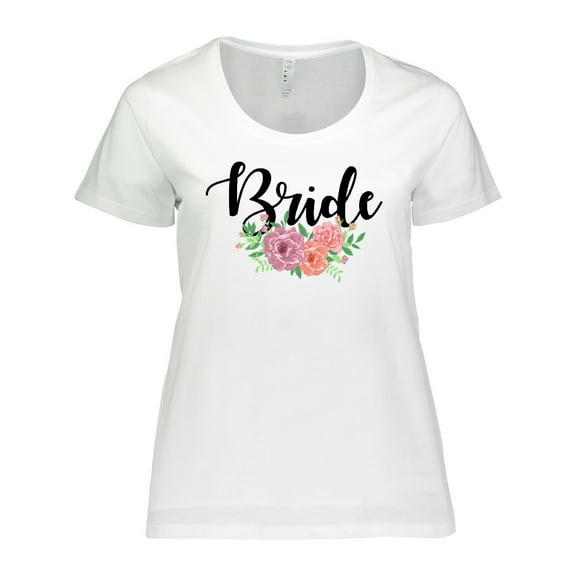 Inktastic Bride with Flower Illustration Women's Plus Size T-Shirt
