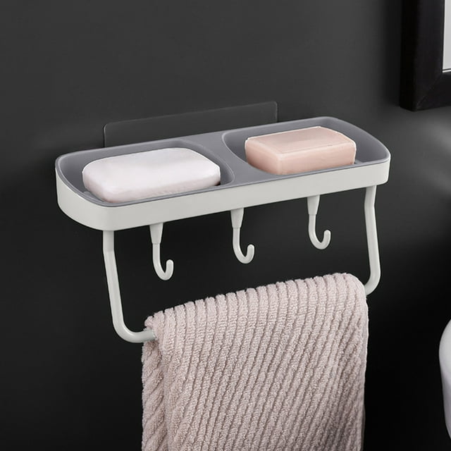Almacenamiento y organización del baño, organizadores y almacenamiento de armarios, dispensador de jabón de pared, estante de baño, dormitorio, jabón multifuncional, toallero con gancho, estante de al
