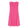 thumbnail image 4 of SERTG Kids Girls Sleeveless Solid Color Dress with Pocket Waist Spring Summer Fashion Dance Practice Comfort Fit Children Casual Dress(Pink,7 Years), 4 of 9