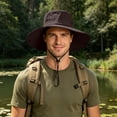 thumbnail image 6 of SAWOBUUN Men's Wide Brim Fishing Sun Hat UV Protection Bucket Cap for Beach Hiking Camping Safari Hat, 6 of 6