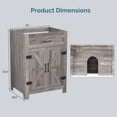 thumbnail image 4 of Ktaxon Farmhouse 24'' Bathroom Vanity Cabinet without Sink Ceramic Top, Washed Grey (Only Cabinet), 4 of 10