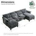thumbnail image 3 of JONPONY 109" Cloud Sectional Sofa with Double Cushion Sleeper Chaise,Modern Comfy Boucle Couch with Waist Pillows for Living Room,Grey, 3 of 14