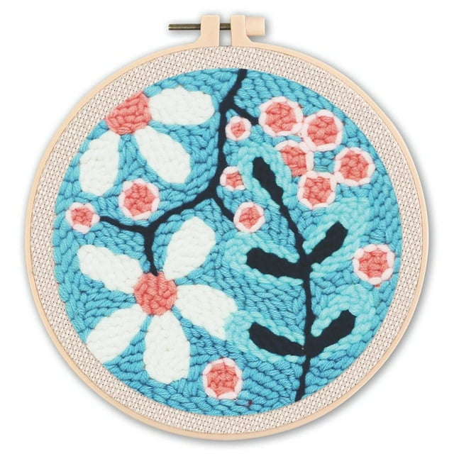HLONK Fox Punch Needle Kits Adults Beginner Handcraft DIY Craft Hoop Kit with Instructions Home Decor