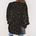 thumbnail image 3 of ICHUANYI Clearance Ladies Fashion Color Cardigan Long Sleeve Pocket Sweater Jacket(Black, L) ICHUANYI WER2023081202691, 3 of 6