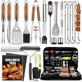 thumbnail image 1 of Juego de herramientas para parrilla de barbacoa Taimasi de acero inoxidable de 34 piezas con termómetro, 1 of 8
