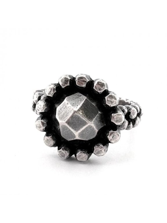 Pre-Owned Bottega Veneta ring, SV925, flower motif, size #15, silver.