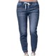 thumbnail image 1 of Puntoco - Pantalones vaqueros para mujer, cintura media, bolsillos, con cordones, informales Puntoco Puntoco-459, 1 of 9