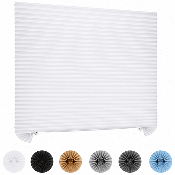 FURVENA 2026 New Window Blinds Cordless No Drill Cut to Size Clip on Stick on Self Adhesive Temporary Blinds Pleated Paper Blinds for Windows Doors Shades for Home Nursery Bedroom Kitchen Bathroom