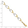 thumbnail image 3 of Real 14kt and White Rhodium Oval Link Chain Chain Bracelet Chain Bracelet; 7 inch; for Adults and Teens; for Women and Men, 3 of 3